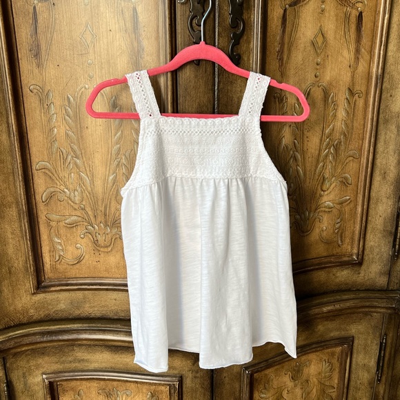 Zara Girls White Sleeveless Crochet Boho Coastal Tank Top Size 8 - Picture 9 of 10